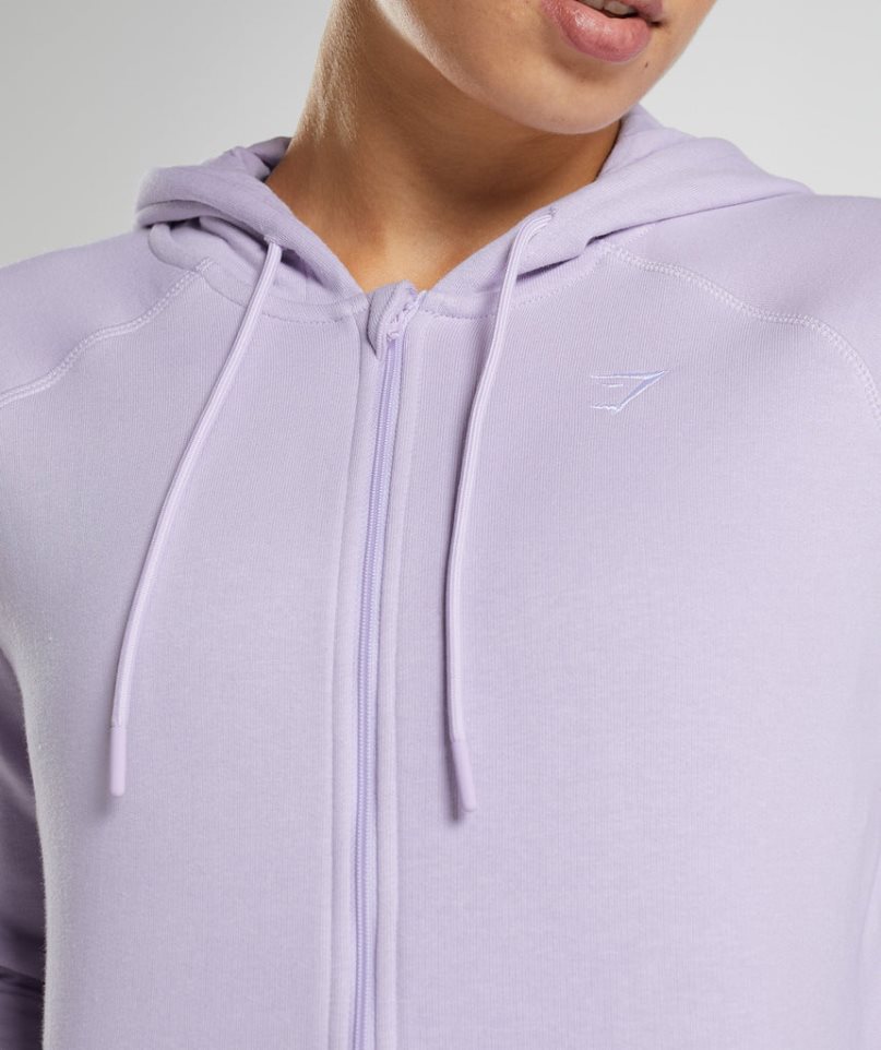 Bluzy Z Kapturem Gymshark Treningowe Zip Damskie Lawenda | PL 928KCZ